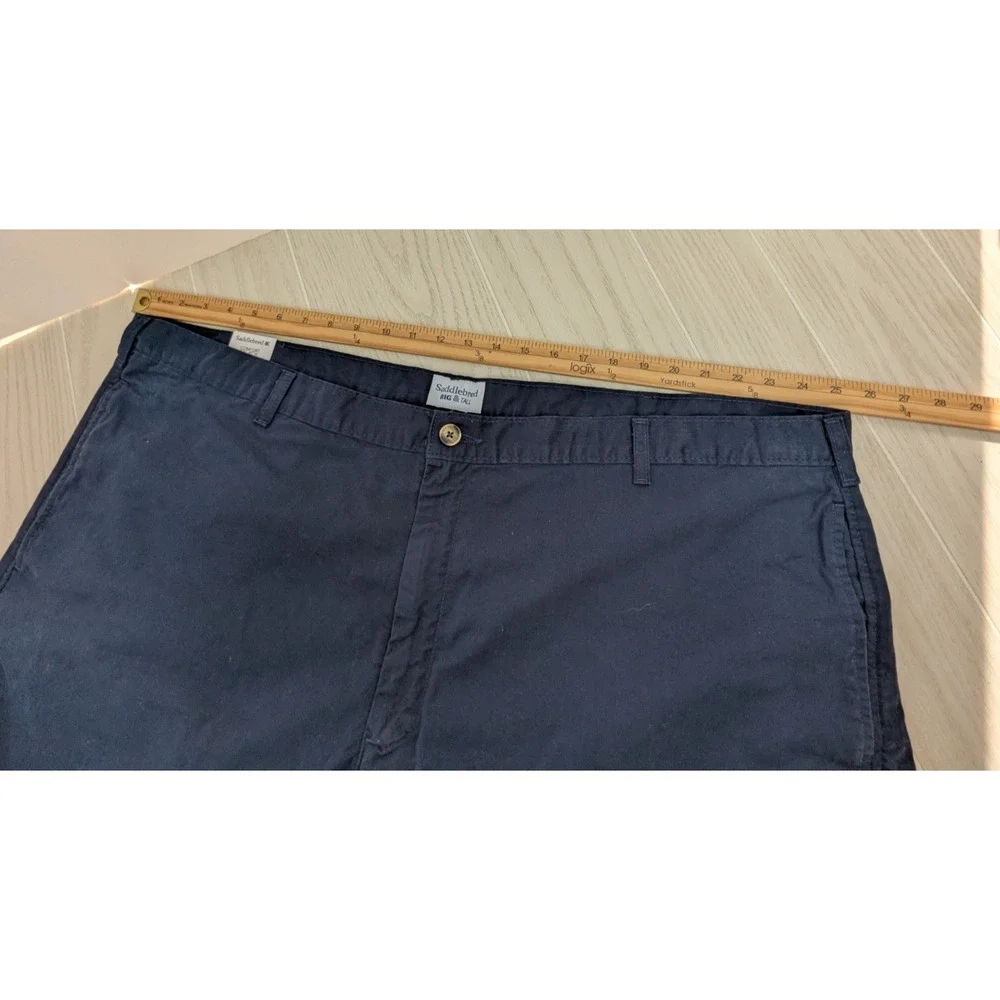 Saddlebred men navy blue comfort flex shorts Big & Tall 50W classic fit